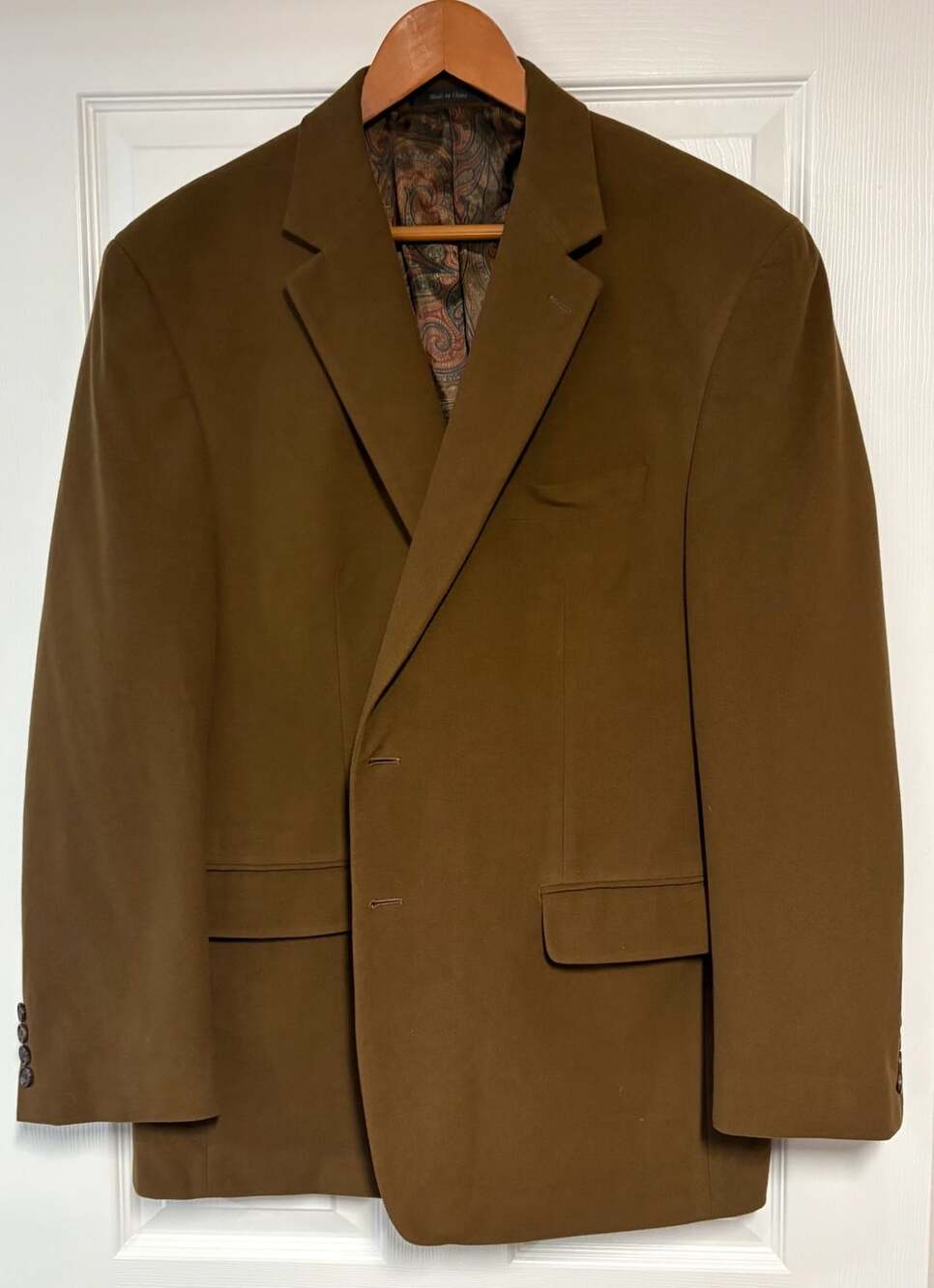 Lauren Ralph Lauren Sport Coat Blazer Brown Paisley Lining 2 Button